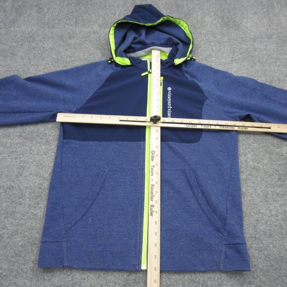 Vineyard Vines Hoodie Mens Small Blue Full Zip Removable Hood Jacket - Picture 8 of 10